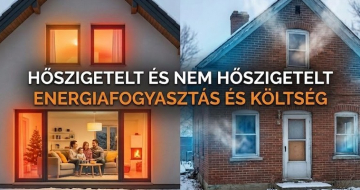 Hőszigetelt és nem hőszigetelt - Energiafogyasztás és költség