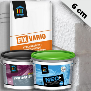 Homlokzati hőszigetelő rendszer 6 cm