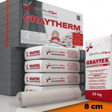 8 cm Graymix grafitos hőszigetelő alaprendszer